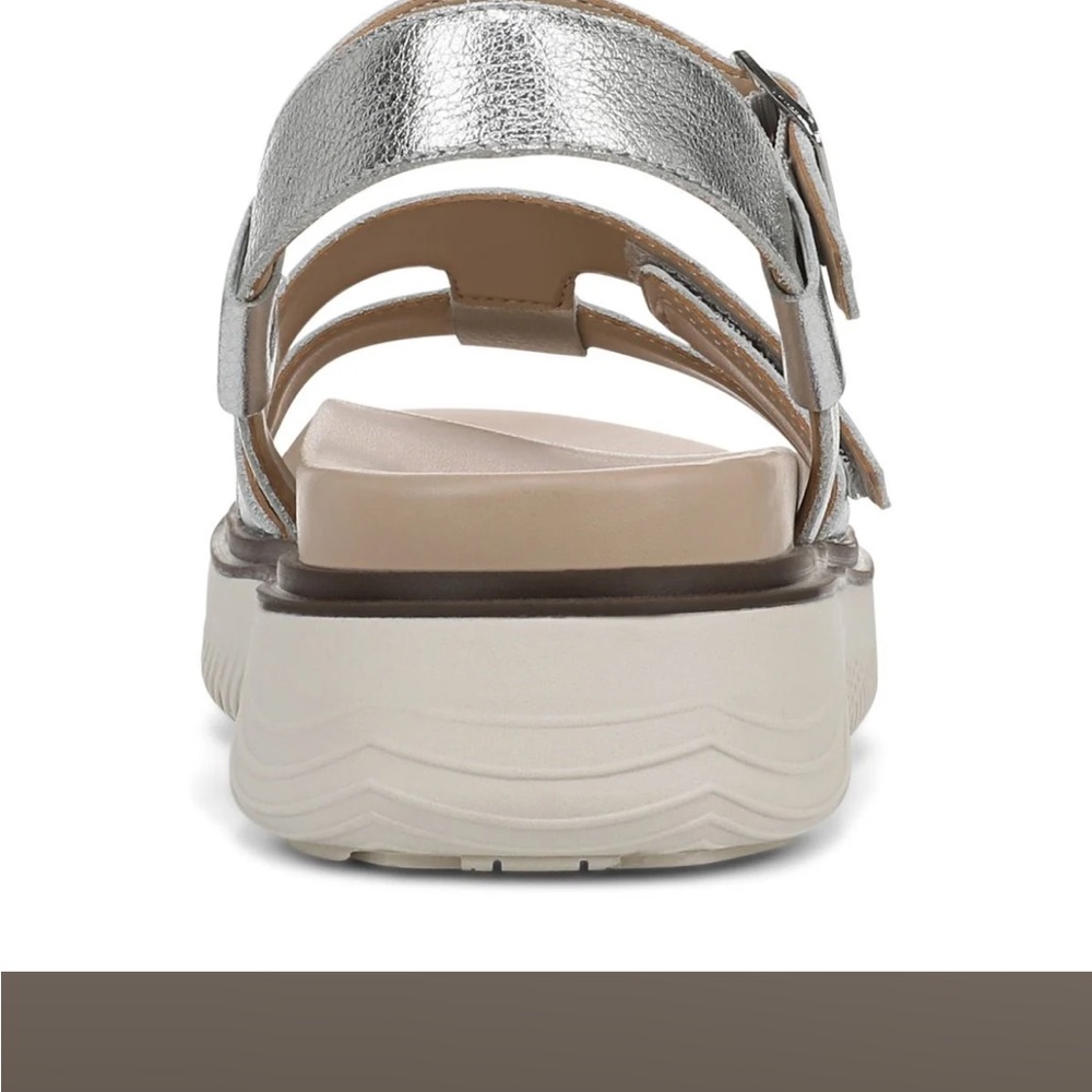 Vionic Solana Silver Platform Sandals with Adjustable Straps - Picture 3 of 7